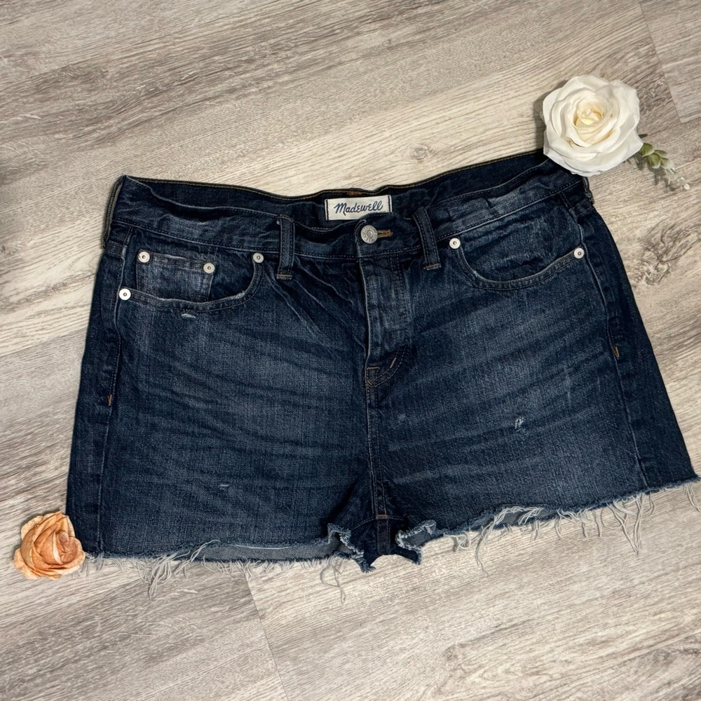 NEW MADEWELL Dark Wash Cut Off Women's Denim Shorts Size 29 - RETAILS $128
